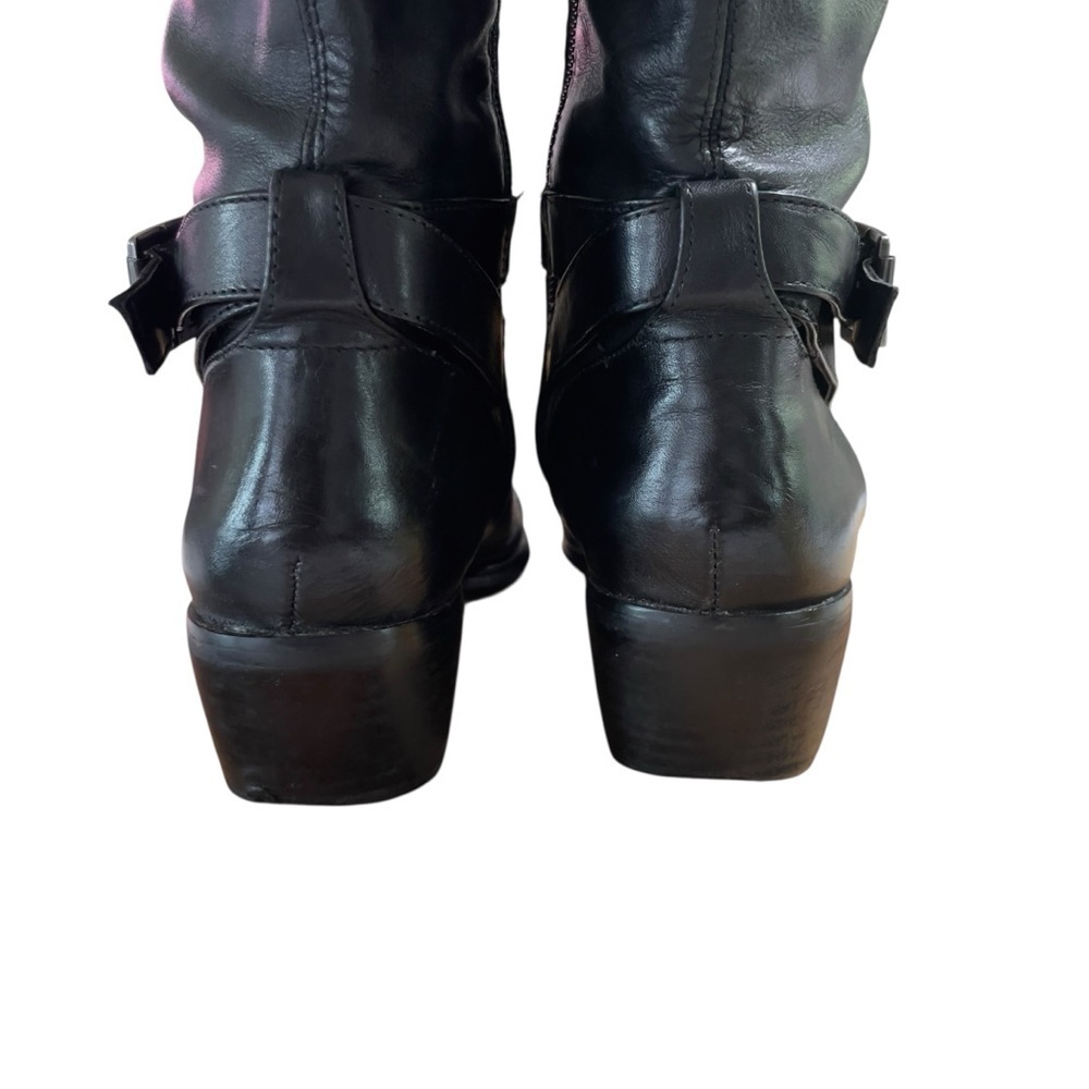Arturo Chiang Boots Sz 8 M Riding Beatrix Knee High Black Leather Shoes Moto - Picture 7 of 13
